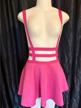 Women’s Hot Pink Strappy Back Skater Dress